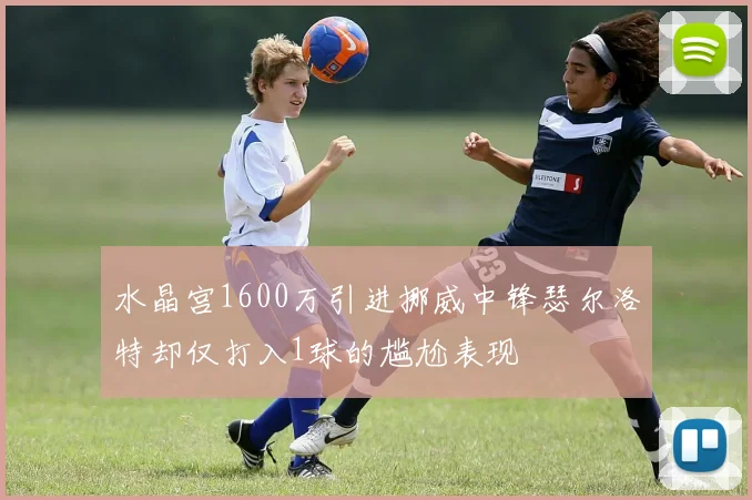 水晶宫1600万引进挪威中锋瑟尔洛特却仅打入1球的尴尬表现